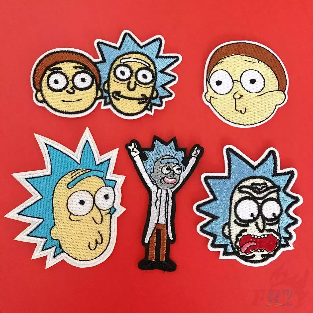 Miếng dán dùng ủi vá lên quần áo hình Rick và Morty