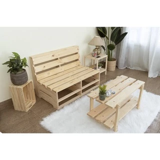 Ghế sofa pallet, Bộ Bàn Ghế Pallet Gỗ Thông - HUY_Decor