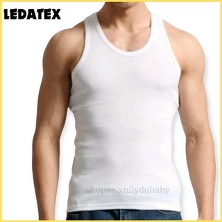 Áo ba lỗ nam LEDATEX chất cotton đông xuân thoáng mát cổ tròn form rộng có big size tay ngắn