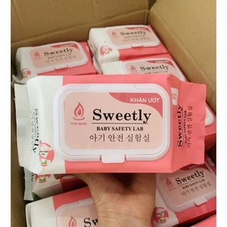 Khăn ướt Hàn Quốc Sweetly không mùi 60 miếng