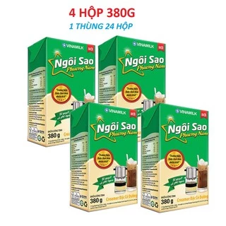 Combo 4 hộp Sữa đặc Ngôi Sao Phương Nam xanh lá - Hộp giấy 380g