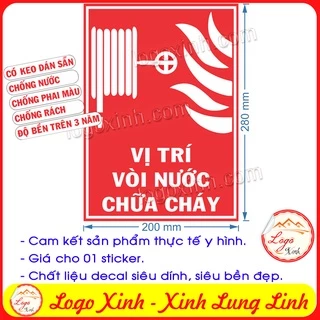 LOGO TEM STICKER DÁN THÔNG BÁO BIỂN CHỈ DẪN VỊ TRÍ VÒI CẤP NƯỚC CHỮA CHÁY PCCC 114