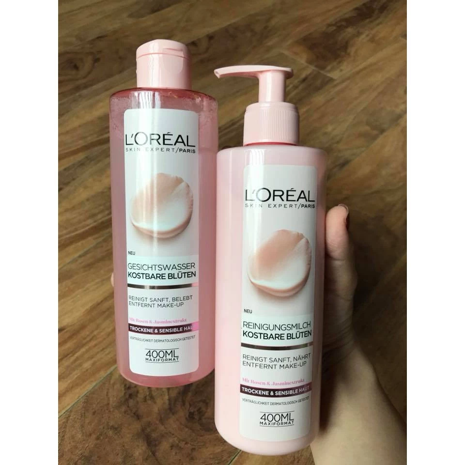 BỘ SP SỮA RỬA MẶT +NƯỚC HOA HỒNG LOREAL CHIẾT XUẤT 100% TỪ HOA HỒNG TƯƠI-CHO LÀN DA MỀM MỊN, TƯƠI TRẺ