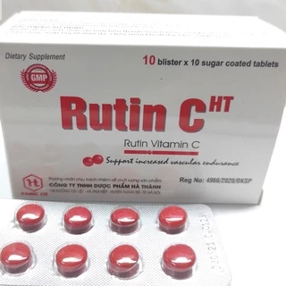 Rutin C HT - Hỗ Trợ Chảy Máu Cam, Chảy Máy Chân Răng, Trĩ, Bổ Sung Vitamin C, Rutin - Hộp 100 viên