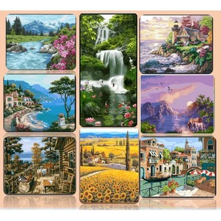 Tranh tô màu số hóa các mẫu tranh phong cảnh (Có sẵn) Kích thước 40-50