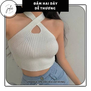 Áo kiểu nữ không tay, áo croptop ôm sexy chất thun len siêu co giãn, nhiều màu