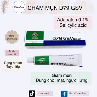 [CHÍNH HÃNG date 2027] D79 GSV Giảm mụn trứng cá, mụn lưng, dày sừng nang lông