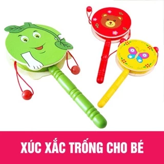 Trống bằng gỗ sinh động cho bé- Đồ chơi xúc xắc