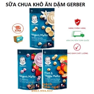 [AD] Sữa Chua Khô Gerber Mỹ Các Vị Trái Cây Cho Bé Ăn Dặm Gói 28g