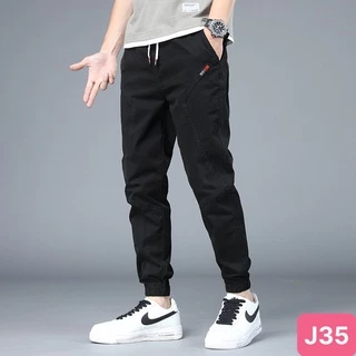 Quần jogger nam túi hộp bo chân màu đen đậm không rách chất kaki cao cấp co dãn 4 chiều baggy thể thao nam havado 35 mới