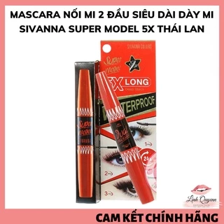 Mascara Nối Mi 2 Đầu Sivanna Super Model 5X Long Deep Black Waterproof