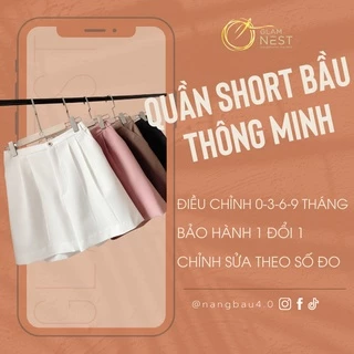 Quần Sooc Bầu Mùa Hè Cạp Điều Chỉnh Thông Minh Glam Nest QN001