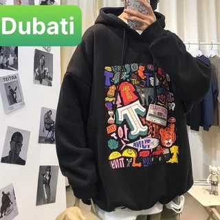 ÁO KHOÁC NỈ HOODIE NAM NỮ HARUKU HOẠT HÌNH VẢI NỈ DÀY TAY DÀI FROM PHOM RỘNG HÀN QUỐC- DUBATI FASHION