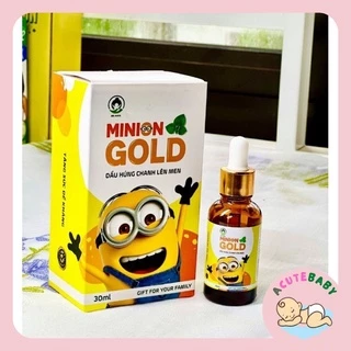 Dầu Húng Chanh Minion Gold 30ml - Dầu Húng Chanh giúp tiêu đờm, giảm ho, sổ mũi, tăng đề kháng có quà tặngAcute Baby