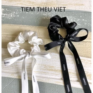 Buộc Tóc Nơ Scrunchies Tiệm Thêu Việt In Chữ