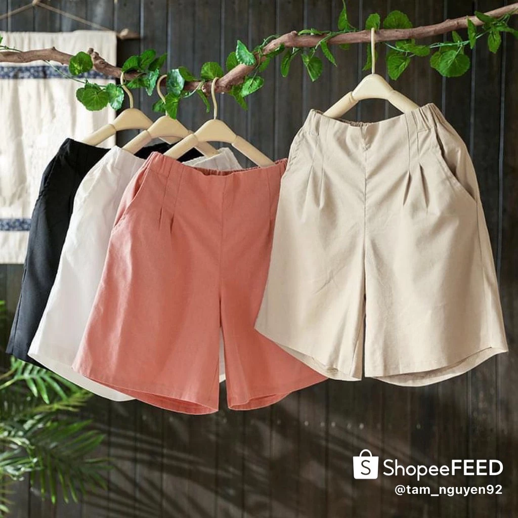 Quần đùi đũi nữ cạp cao mặc ở nhà , bigsize _ QS66 _ Lady QS66