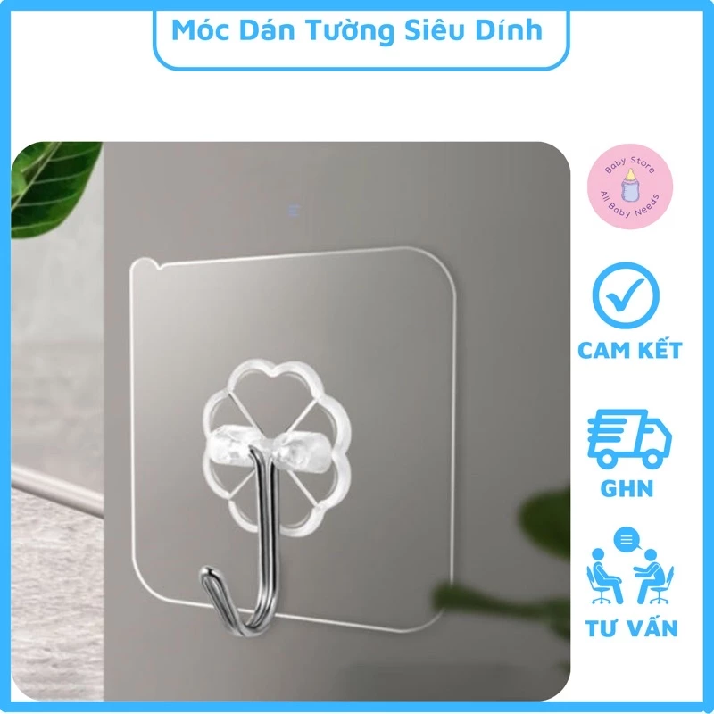 Móc Dán Tường Trong Suốt Chịu Lực Siêu Dính