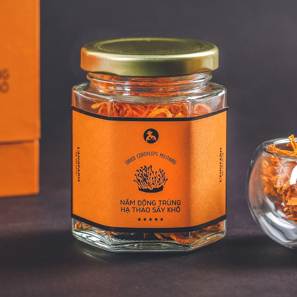 Nấm đông trùng hạ thảo sấy khô đặc sản Langfarm - Thảo mộc cho sức khoẻ, thơm dịu vị thiên nhiên, sản xuất tại Đà Lạt