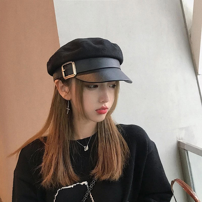 Mũ Beret Màu Sắc Tương Phản Phong Cách Hàn Quốc Dành Cho Nữ