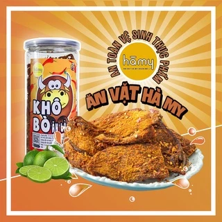 Khô bò miếng mềm đặc biệt thơm ngon đậm vị hũ pet 250g đồ ăn vặt Hà My