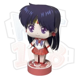 Mô hình giấy Anime Chibi Rei Hino - Thủy Thủ Sao Hỏa + kit mô hình hộp trang trí