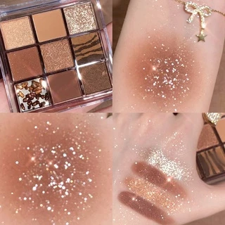 Bảng Phấn Mắt BEAUTY GLAZED 9 Màu Tông Nhũ Và Lì Chống Nước Chống Mồ Hôi