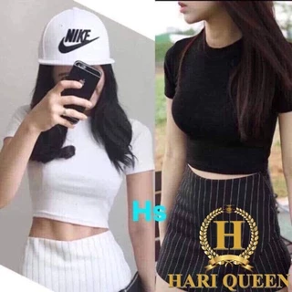 Áo croptop trơn body cổ tròn HARIQUEEN