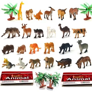 Bộ 24 đồ chơi mô hình thế giới động vật Animal World cho bé trên 3 tuổi chất liệu nhựa dẻo an toàn