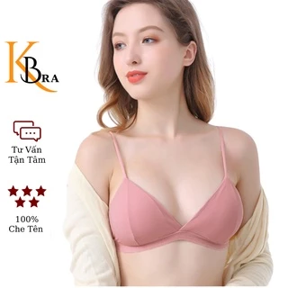 Áo lót ngực cotton thun gân co dãn tốt không gọng cài sau cho nữ KBRA 812-K