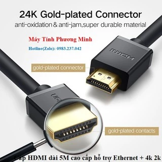 Cáp HDMI dài 5m cao cấp hỗ trợ Ethernet + 4k 2k HDMI chính hãng Ugreen 10109- Bảo hành 18 tháng