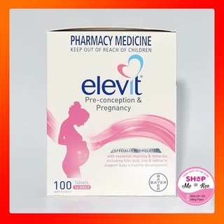 Vitamin Tổng Hợp Elevit cho bà bầu,(100v) bổ sung vitamin A, B, C, D, E, B9,canxi, kẽm cho mẹ bầu Elevit Pregnancy, Úc