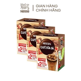 [ CAFE SỮA ĐÁ] Combo 3 hộp Cà Phê Hòa Tan NESCAFÉ 3in1 Cà Phê Sữa Đá mới (10 gói x 24g)