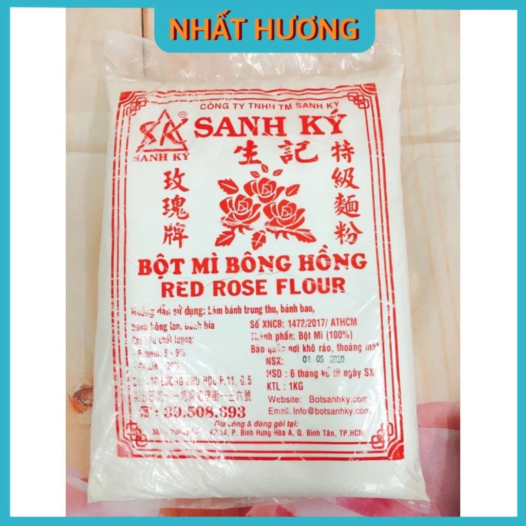 Bột Mì Bông Hồng Đỏ Sanh Ký 1kg- Giao Bao Bì Ngẫu Nhiên