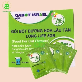 (Hộp 10 gói) Thuốc Dưỡng Hoa Tươi Lâu Nhập Khẩu ISRAEL Long Life - Hoa Lâu Tàn, Không Thối Nước