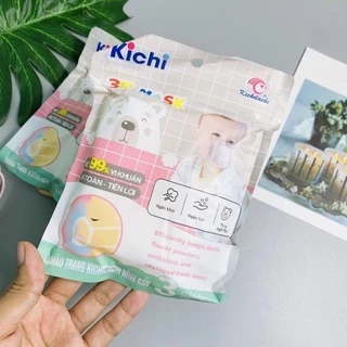 Set 3 cái Khẩu trang gấu KICHI có dây rút điều chỉnh cho bé