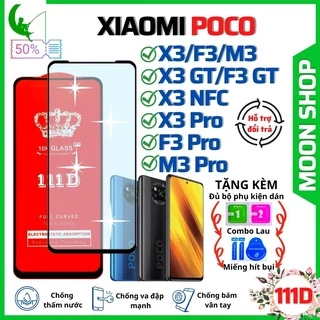 Kính Cường Lực Xiaomi Poco X3 NFC/ X3 PRO/ X3 GT/ F3 PRO/ F3 GT/ M3/ M3 PRO - Dán Full màn hình - Độ trong suốt cao 111D