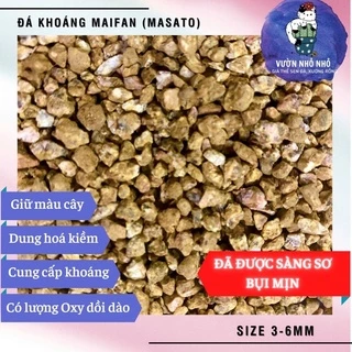 1kg Size 3-6mm Đá khoáng Masato, Maifan đã sàng sơ rải mặt, trộn giá thể, hỗ trợ lên màu sen đá, xương rồng