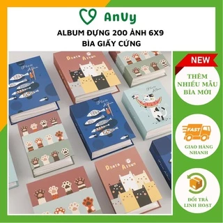 Album đựng ảnh 6x9 bìa giấy cứng để 200 tấm mẫu bìa mới, binder đựng card giữ ảnh cho con quà tặng Kho album ảnh AnVy