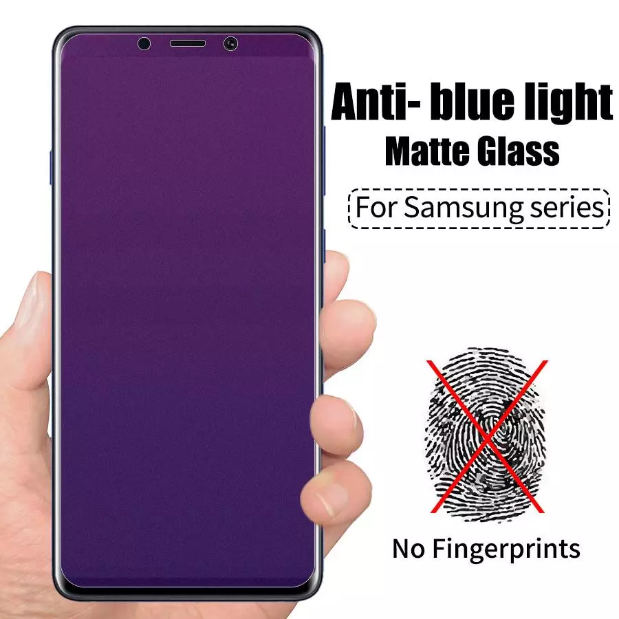 Kính cường lực chống ánh sáng xanh mờ Samsung A55 A35 A15 A25 A24 A05s A7 A9 A8 A6 J4 J6 Plus 2018 Note 20 S10 Lite S23 S22 S21 S20 FE Plus Bảo vệ màn hình