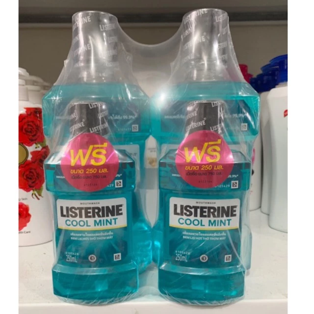 Chai nước súc miệng LISTERINE 750ml và chai 250ml