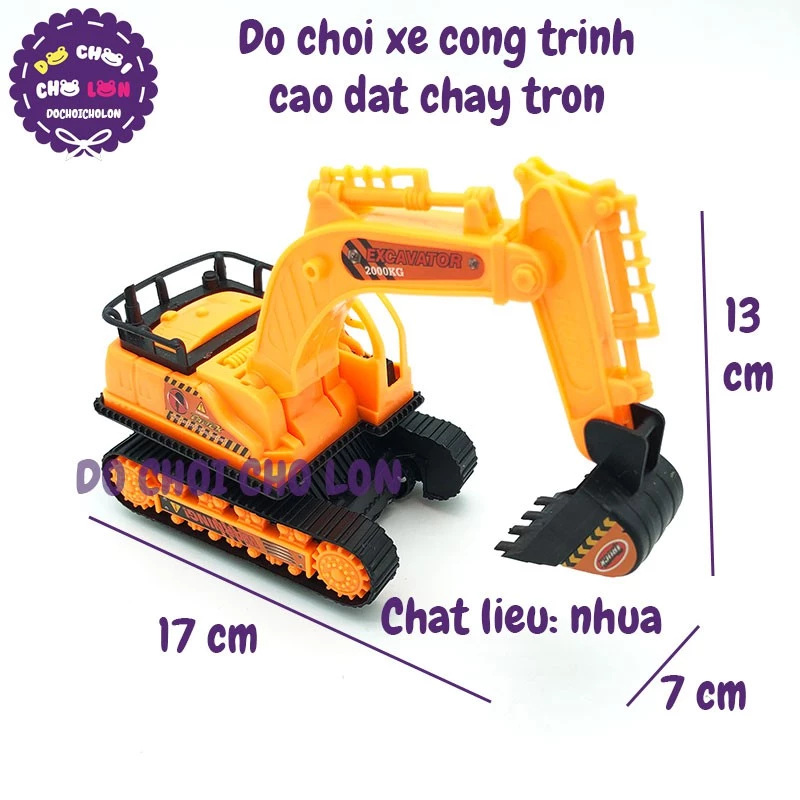 Đồ chơi xe cào đất bánh xích bằng nhựa chạy trớn 235X - Xe mô hình chạy trớn