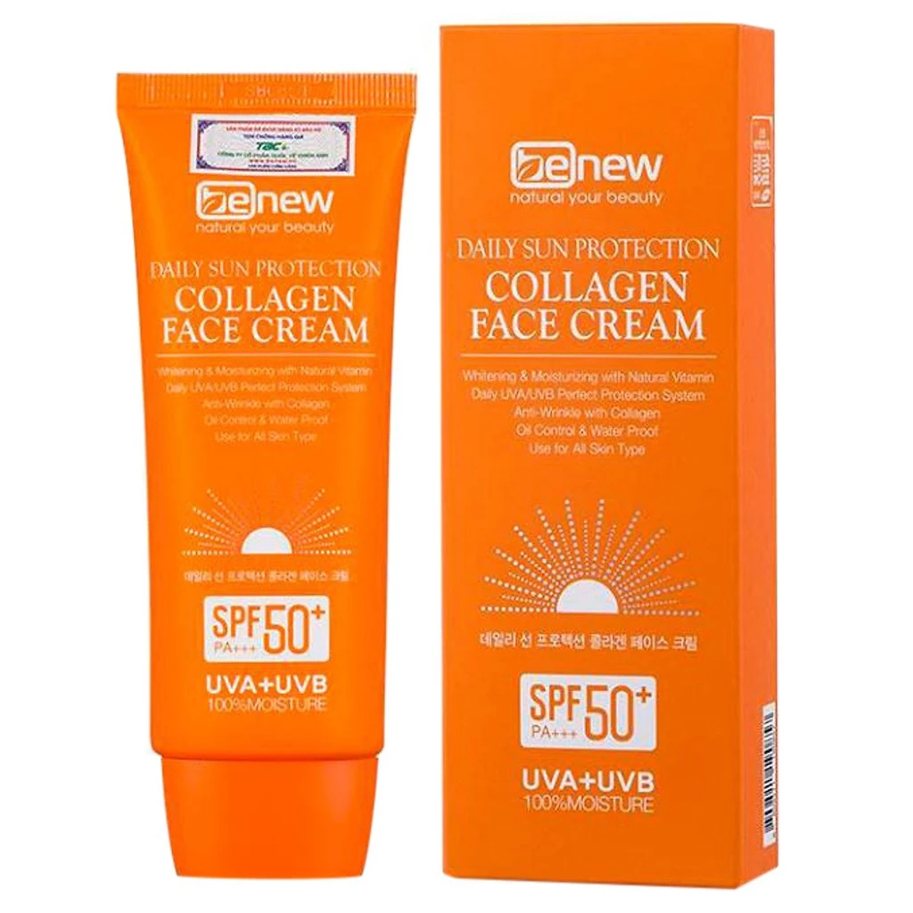 Kem chống nắng COLLAGEN FACE CREAM BENEW Hàn quốc 70ml/Hộp dưỡng trắng, lên tông, kiềm dầu- HÀNG CHÍNH HÃNG