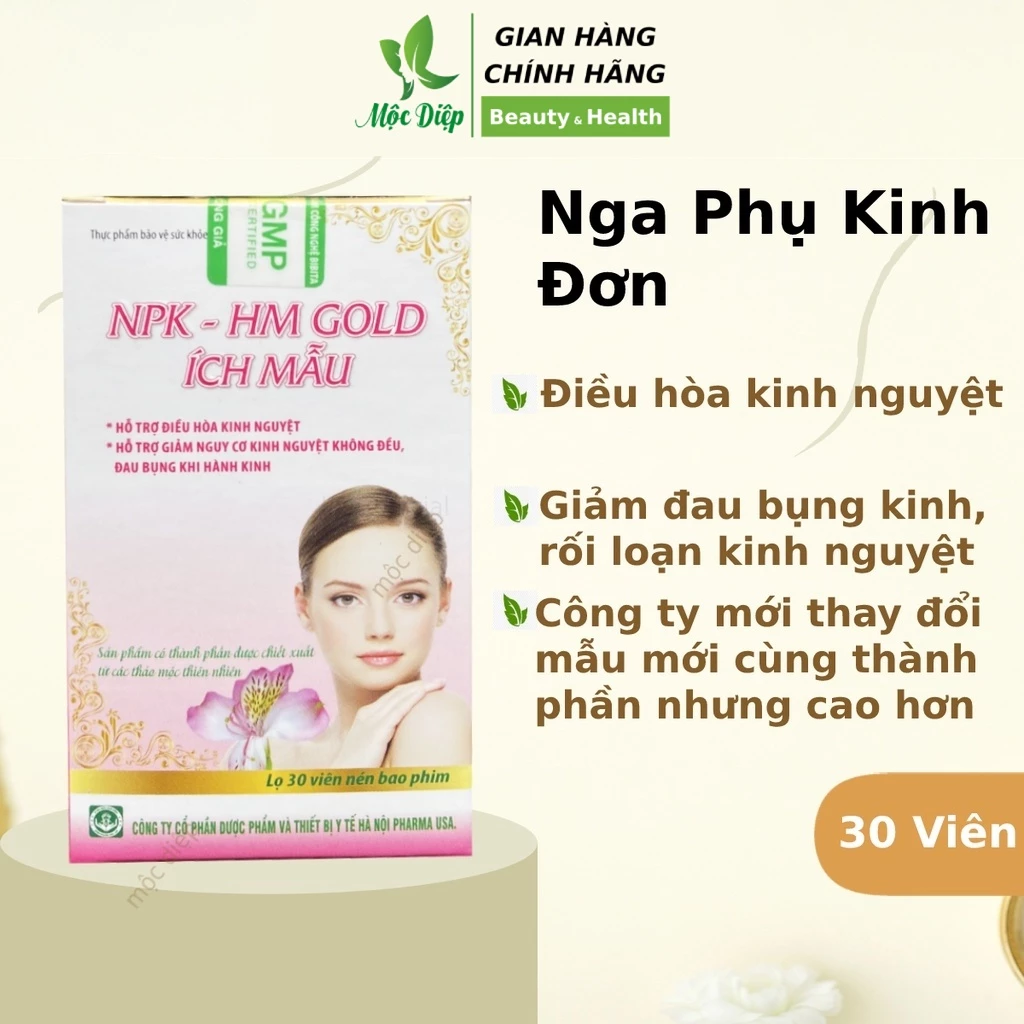 Điều hòa kinh nguyệt Nga Phụ Kinh Đơn 30 viên - Viên uống đều kinh nguyệt - Rối loạn kinh nguyệt - Mộc Diệp