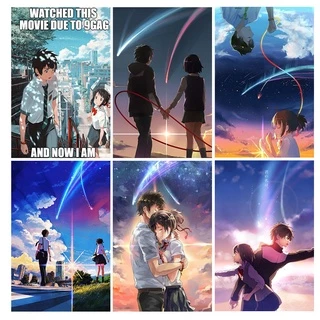 Bộ tranh đính đá 5D họa tiết hoạt hình Your name độc đáo kích thước 30x40cm DIY dùng trang trí nhà cửa 卡通 5244