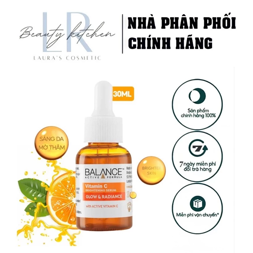 Serum Trắng Da, Mờ Thâm Balance Active Formula Vitamin C Brightening 30ml.