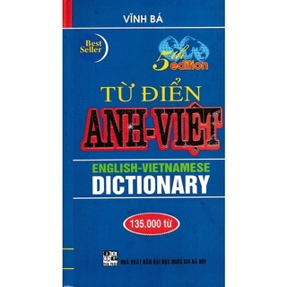 Sách Tham Khảo - Từ Điển Anh - Việt 135000 Từ (Bìa Cứng) ( Vĩnh Bá ) - HA
