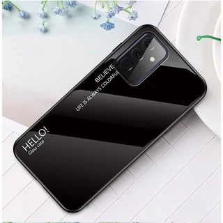 Ốp Điện Thoại Kính Cường Lực Màu Trơn Sang Trọng Cho Samsung Galaxy A32 A42 A52 A72 5g A12 A02S M02S M51 M31