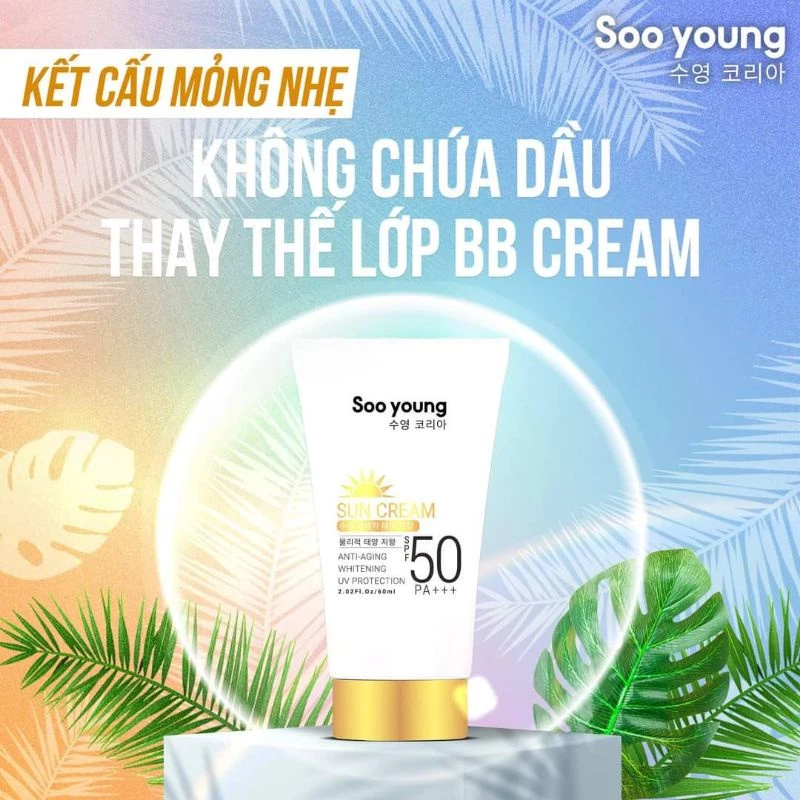 Kem Chống Nắng Kháng Nắng Vật Lý SPF50 Bảo Vệ Da Khỏi Ánh Sáng Xanh