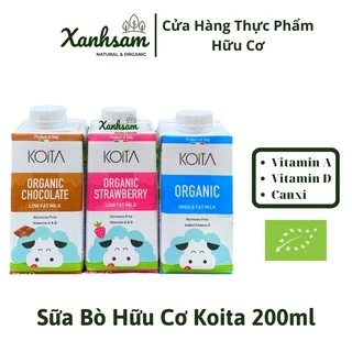 Sữa Bò Hữu Cơ Koita 200ml SOCOLA, DÂU, NGUYÊN KEM  - XanhSam Organic