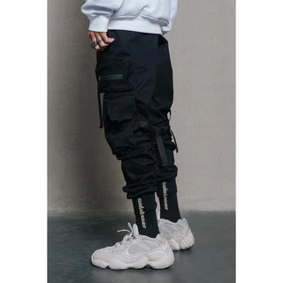 Quần Jogger Kaki Túi Hộp Nam Nữ Zipper Ngang Túi Unisex Chất Dày Dặn